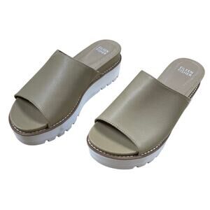 Eileen Fisher Level Platform Slide Sandal in Barley Leather Women's  Size 7 EUC